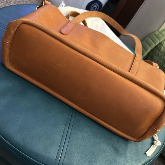 Parker Clay Eden carryall tote bag in rust brown - Picture 4 of 8